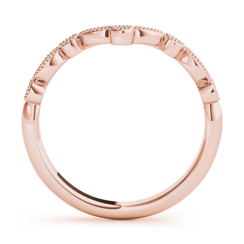 Rose gold Milgrain Marquise and Round Diamond Half Eternity Band