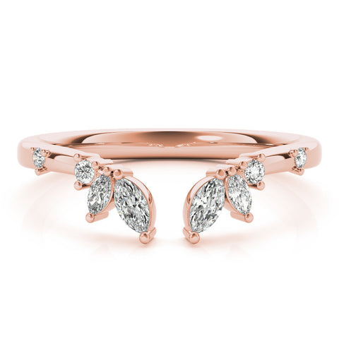 Rose gold Open Marquise Cluster Diamond Band with Prong Setting