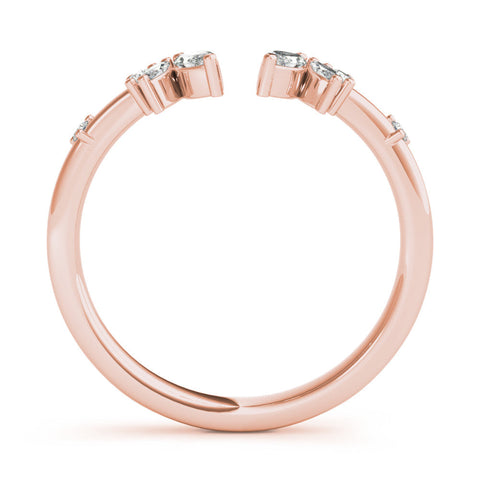 Rose gold Open Marquise Cluster Diamond Band with Prong Setting