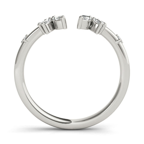 White gold Open Marquise Cluster Diamond Band with Prong Setting