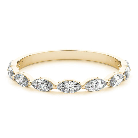 Yellow gold Marquise Diamond Prong Set Half-Eternity Band