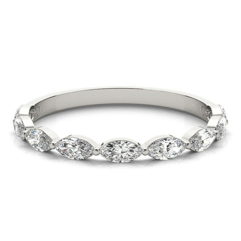 White gold Marquise Diamond Prong Set Half-Eternity Band