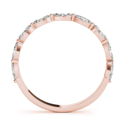 Rose gold Marquise Diamond Prong Set Half-Eternity Band