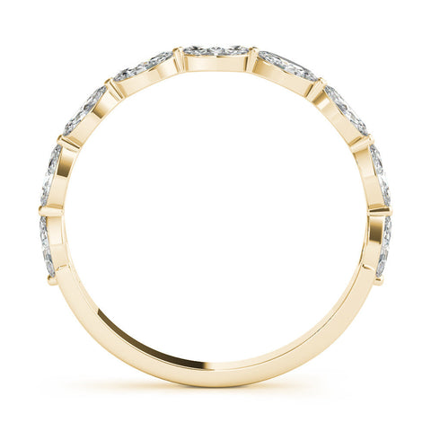 Yellow gold Marquise Diamond Prong Set Half-Eternity Band
