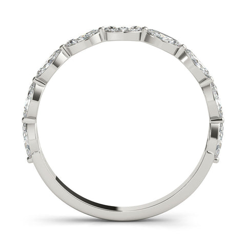 White gold Marquise Diamond Prong Set Half-Eternity Band
