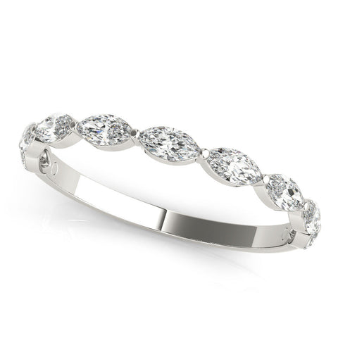 White gold Marquise Diamond Prong Set Half-Eternity Band