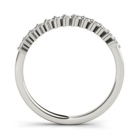 White gold Marquise Diamond Half-Eternity Band with Shared Prong Setting