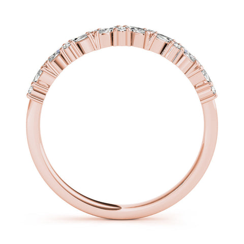 Rose gold Marquise and Round Diamond Vine Eternity Band with Prong Setting