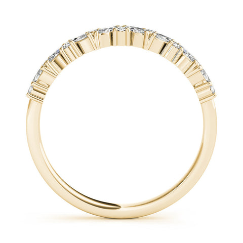 Yellow gold Marquise and Round Diamond Vine Eternity Band with Prong Setting