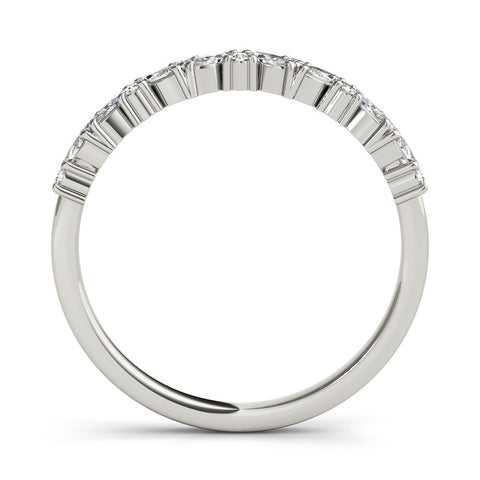 White gold Marquise and Round Diamond Vine Eternity Band with Prong Setting