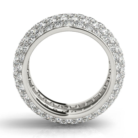 Silver Pavé Round Diamond Wide Band with Micro-Prong Setting