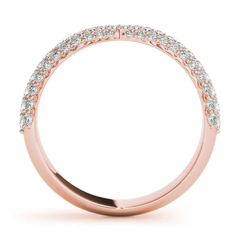 Rose gold Pavé Round Diamond Twist Band with Micro Prong Setting