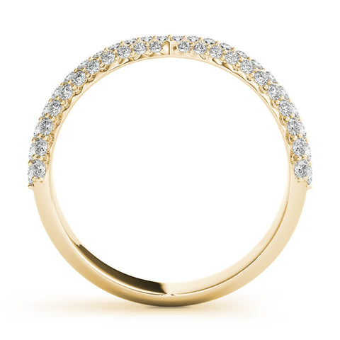 Yellow gold Pavé Round Diamond Twist Band with Micro Prong Setting