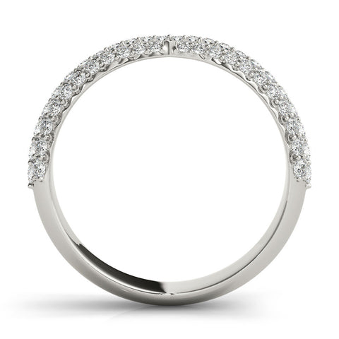 White gold Pavé Round Diamond Twist Band with Micro Prong Setting