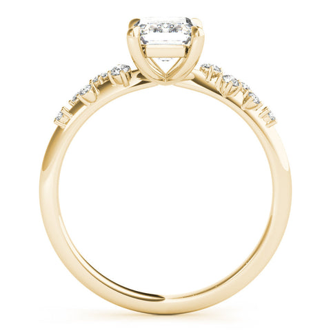 Yellow gold Heart Cut Diamond Vine Band with Four-Prong Setting