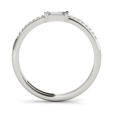 White gold Baguette Diamond Pave Band with Bar Prong Setting