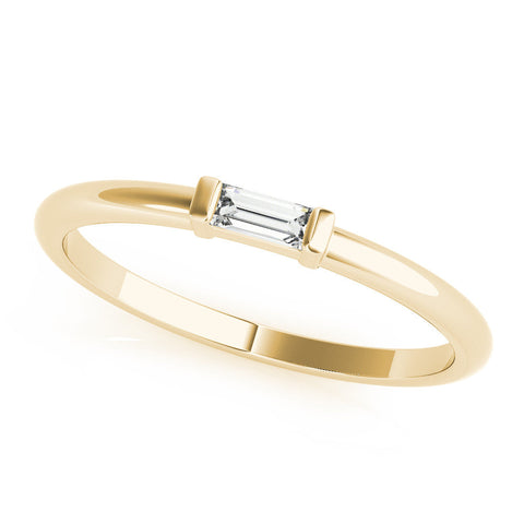 Yellow gold Baguette Solitaire Bar-Set Minimalist Band