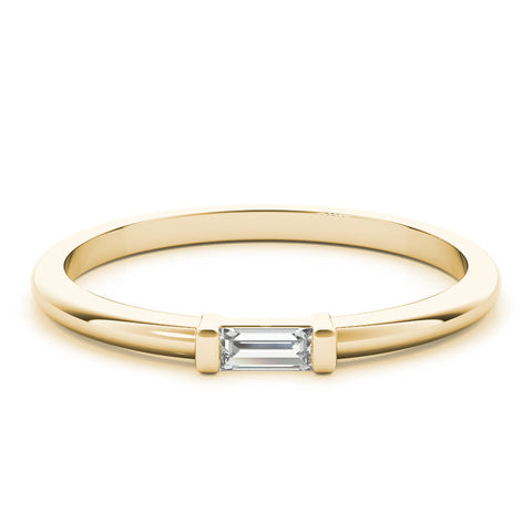 Yellow gold Baguette Solitaire Bar-Set Minimalist Band