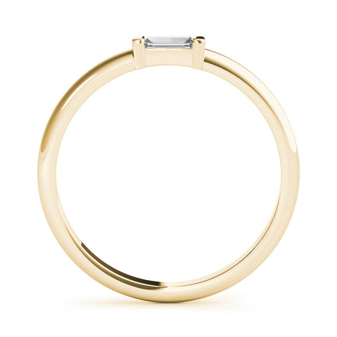 Yellow gold Baguette Solitaire Bar-Set Minimalist Band
