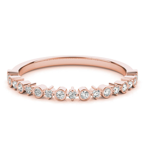 Rose gold Bezel and Prong Set Round Diamond Half Eternity Band