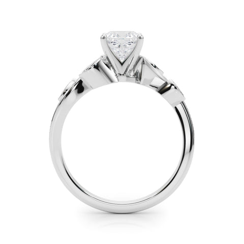 Platinum Cushion Diamond Swirl Band with Prong Setting