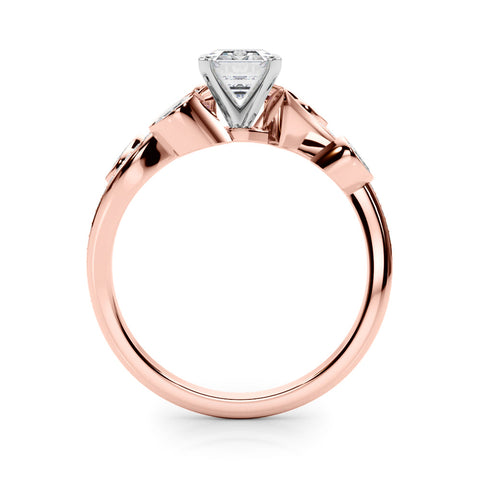 Rose gold Radiant Diamond Swirl Band with Prong Setting