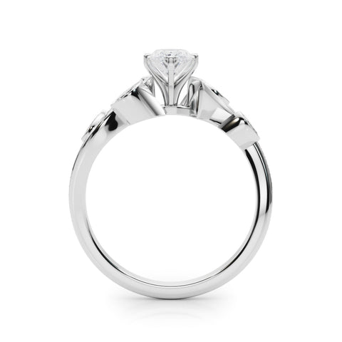 White gold Marquise Diamond Swirl Band with Prong Setting