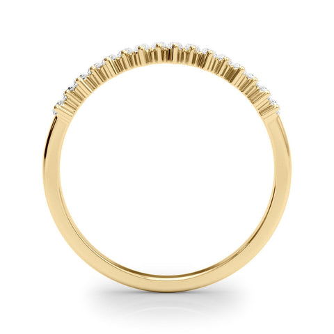 Yellow gold Baguette Diamond Bar Set White Gold Band with Shared Prong Setting