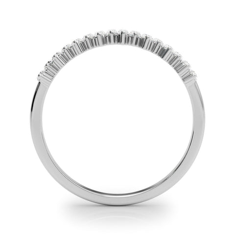 White gold Baguette Diamond Bar Set White Gold Band with Shared Prong Setting