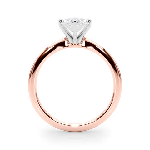Rose gold Marquise Solitaire Engagement Ring with Classic Band and Four-Prong Setting