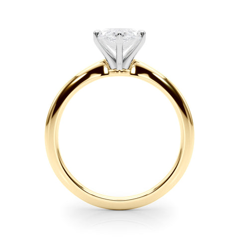 Yellow gold Marquise Solitaire Engagement Ring with Classic Band and Four-Prong Setting