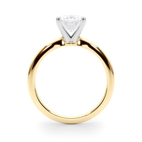 Yellow gold Oval Solitaire Engagement Ring with Classic Band and Four-Prong Setting
