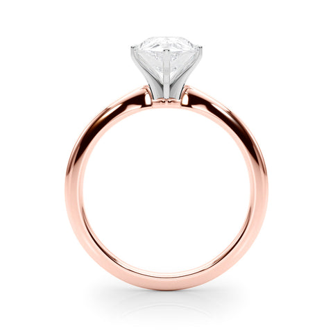 Rose gold Pear Solitaire Engagement Ring with Classic Band and Four-Prong Setting