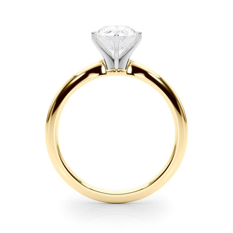 Yellow gold Pear Solitaire Engagement Ring with Classic Band and Four-Prong Setting