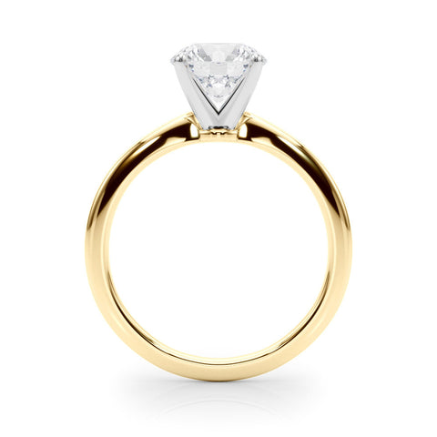 Yellow gold Heart Solitaire Engagement Ring with Classic Band and Four-Prong Setting