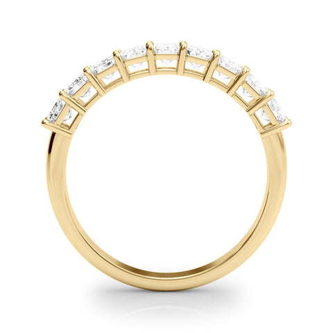 Yellow gold Emerald Cut Diamond Prong Set Eternity Band