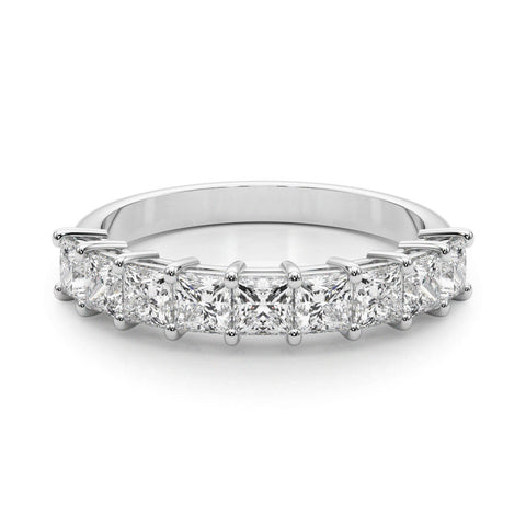White gold Princess Cut Diamond Prong Set Eternity Band