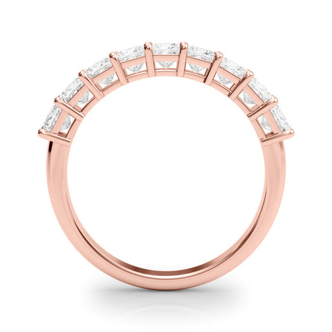 Rose gold Princess Cut Diamond Prong Set Eternity Band