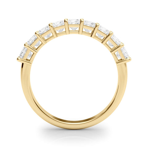 Yellow gold Princess Cut Diamond Prong Set Eternity Band