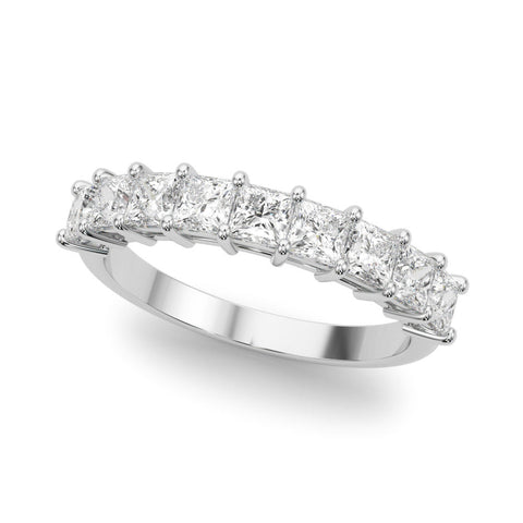 White gold Princess Cut Diamond Prong Set Eternity Band