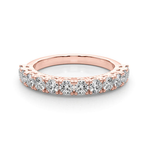 Rose gold Round Diamond Half-Eternity Band with Shared Prong Setting