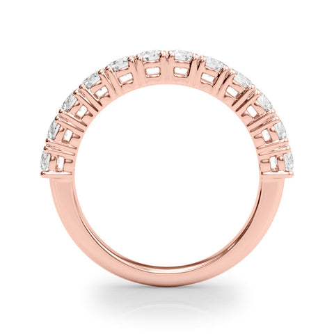 Rose gold Round Diamond Half-Eternity Band with Shared Prong Setting