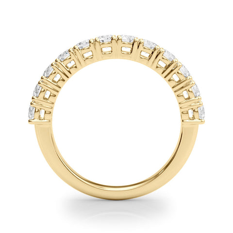 Yellow gold Round Diamond Half-Eternity Band with Shared Prong Setting