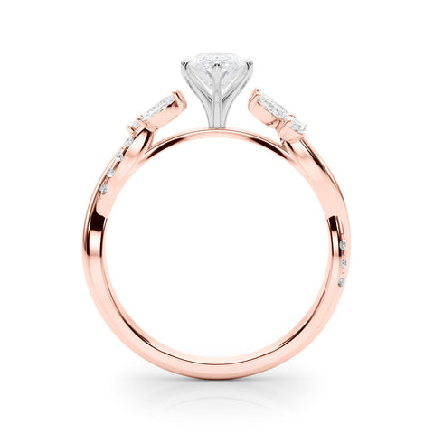 Rose gold Marquise Diamond Floral Vine Solitaire Engagement Ring