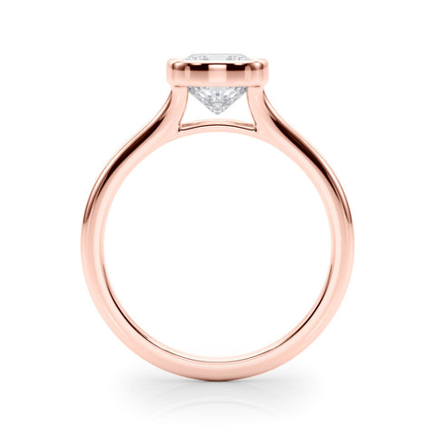Rose gold Bezel Set Cushion Cut Solitaire Ring