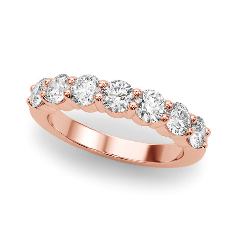 Rose gold Round Diamond Prong Set Half-Eternity Band
