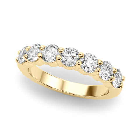 Yellow gold Round Diamond Prong Set Half-Eternity Band