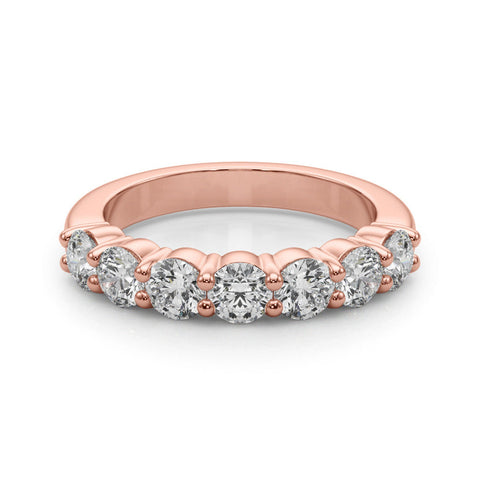 Rose gold Round Diamond Prong Set Half-Eternity Band