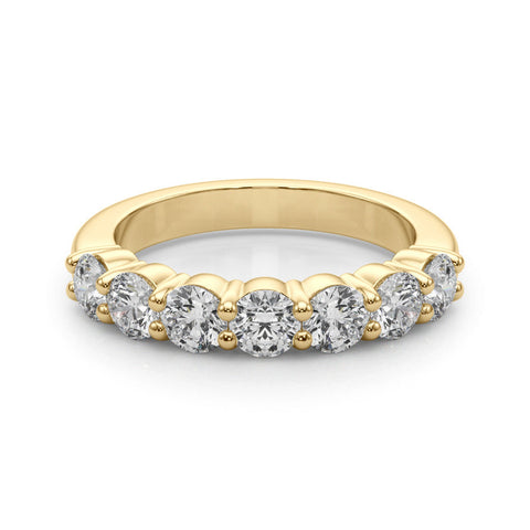 Yellow gold Round Diamond Prong Set Half-Eternity Band