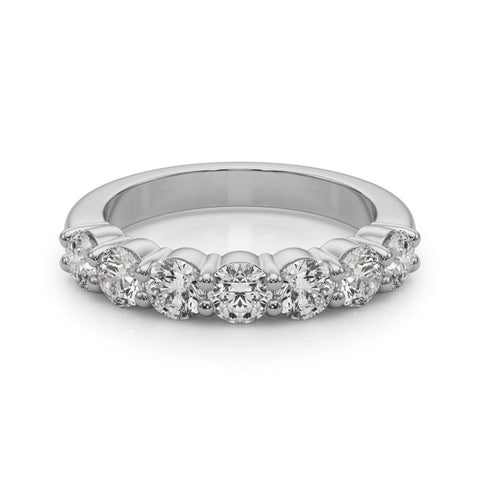 White gold Round Diamond Prong Set Half-Eternity Band